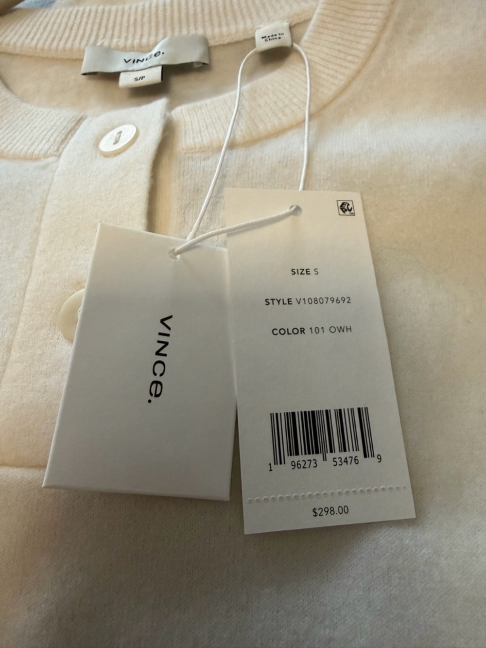 Vince Ivory Sleeveless Henley Knit Tank - Picture 6 of 6
